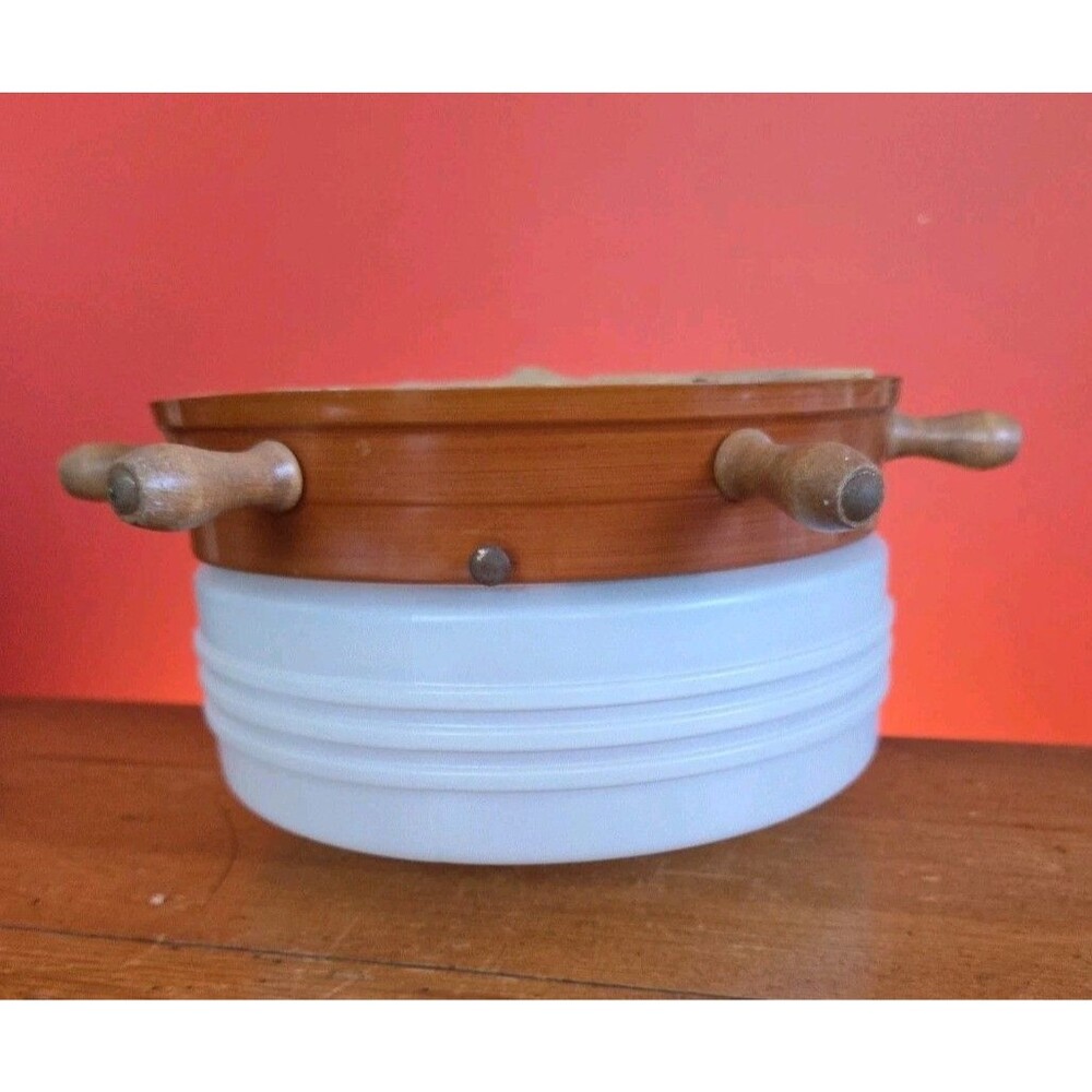Vtg Glass Ships Wheel Ceiling Light Fixture Nautical  8.5" 2 Sockets UNTESTED